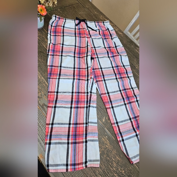 Victorias Secret Plaid Sleep Pants Sz XL Elastic Drawstring Waist Grosgrain Bow - Picture 2 of 9